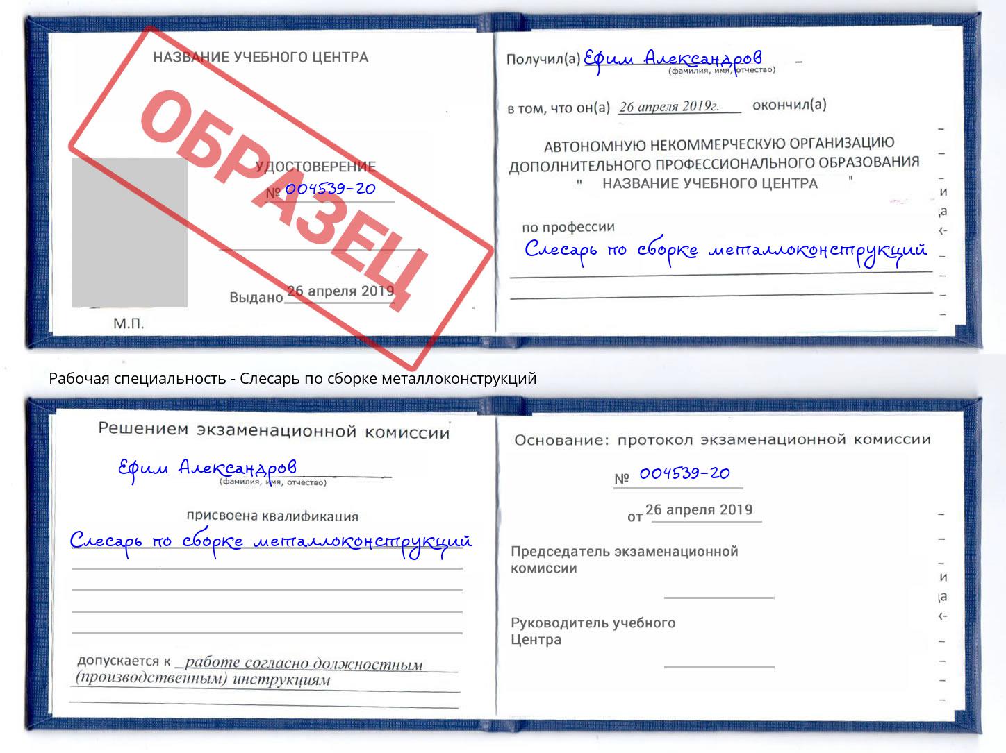 Слесарь по сборке металлоконструкций Чайковский