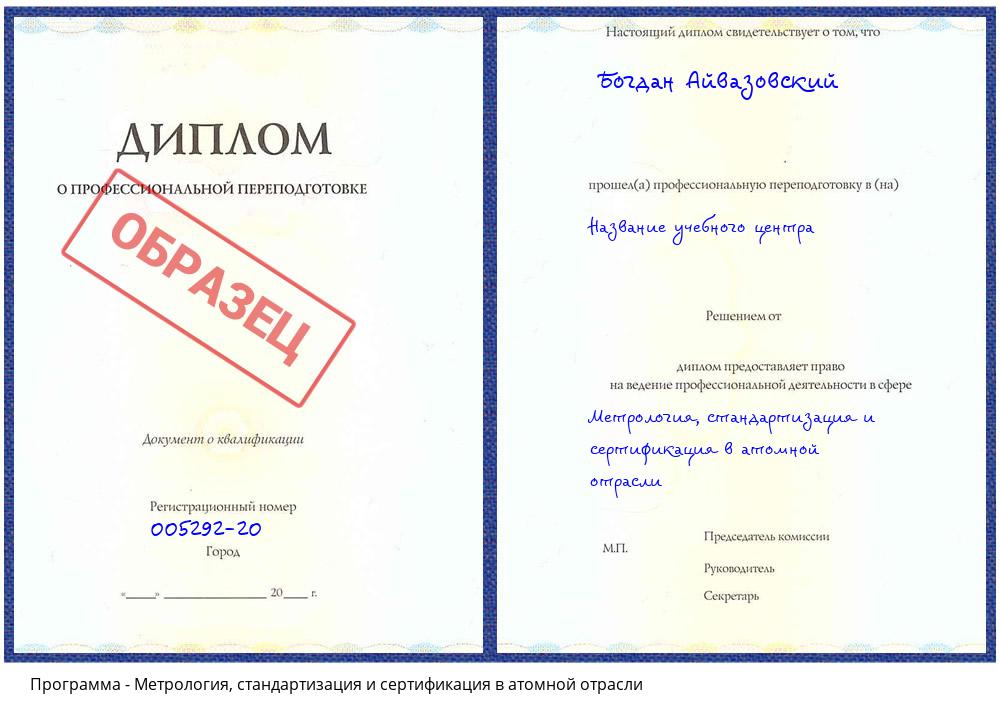 Метрология, стандартизация и сертификация в атомной отрасли Чайковский